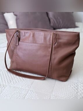 1996 Vintage Coach Organizer Tote 4067 Cappuccino Brown Weekender Work Bag Purse